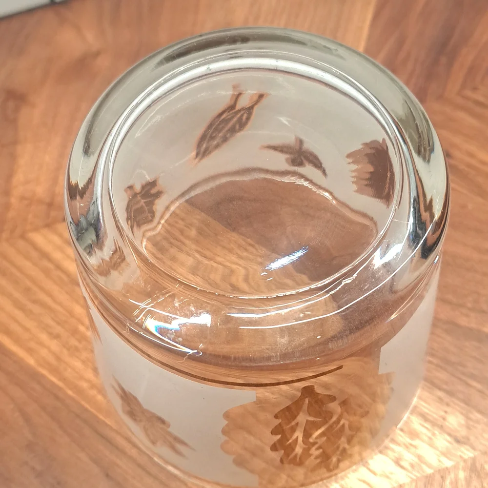 Libbey Brown Leaf Design Glass